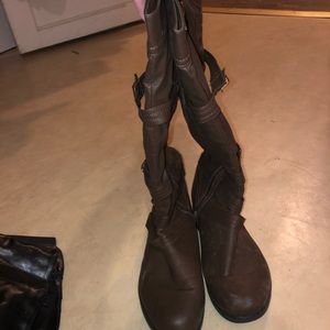 Brown riding boots leather